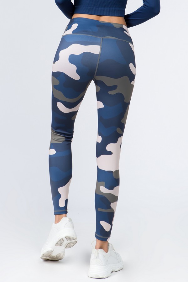 Women's Blue Camouflage Print 
