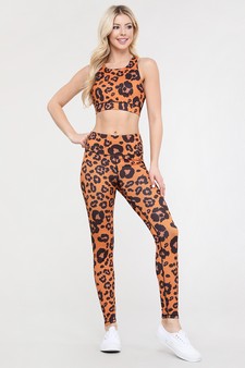 Women's Spot On Leopard Print Activewear Leggings style 4