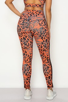 Women’s Cheetah Meets Tiger Printed Activewear Leggings style 3