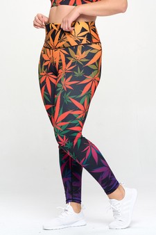 Women's Creative Marijuana Print Activewear Leggings style 2
