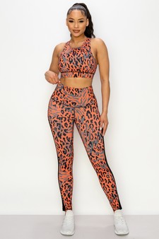 Women’s Cheetah Meets Tiger Printed Activewear Sports Bra style 5