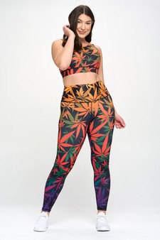 Women’s Creative Marijuana Print Activewear Sports Bra style 5