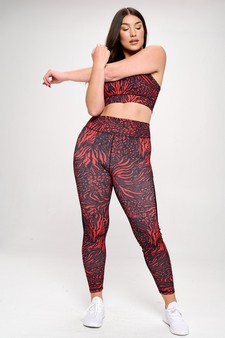 Women’s Red Garden Color Block Design Activewear Sports Bra style 4