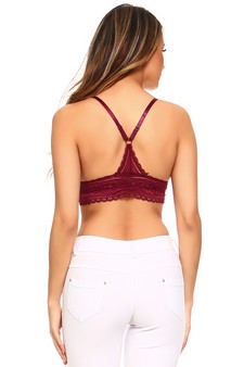 Lady's Supersoft Lace Triangle Bralette w/Spaghetti Detail style 3