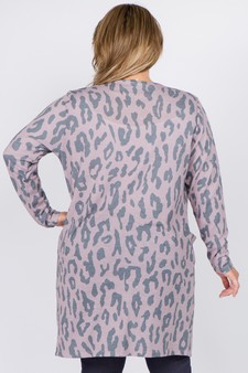 Women's Leopard Print Cardigan with Pockets style 4