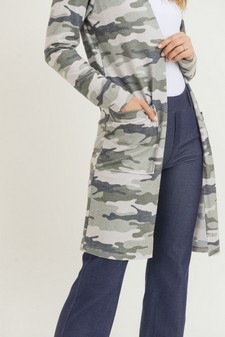 Women's Camouflage Duster Cardigan with Pockets style 5