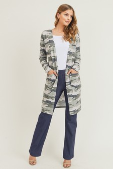 Women's Camouflage Duster Cardigan with Pockets style 6