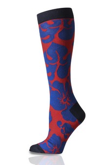 Cotton Republic® Hawaiian Hibiscus Print Men's Dress Socks style 2