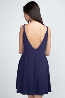 Women's Twist Strap Low Back Dress with Pockets style 5