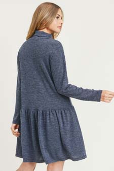Women's Turtleneck Peplum Hem Sweater Dress style 4