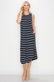 Women’s Casual Days Striped Maxi Dress style 4