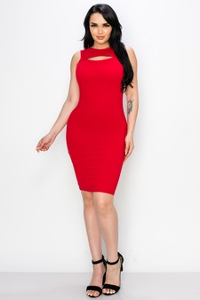Women's Party Favor Front-Cut out Sleeveless Bodycon Dress style 4