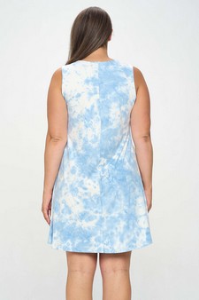 Women’s Fit and Flare V-Neck Tie Dye Dress style 3