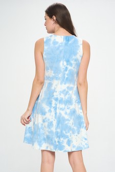 Women’s Fit and Flare V-Neck Tie Dye Dress style 3