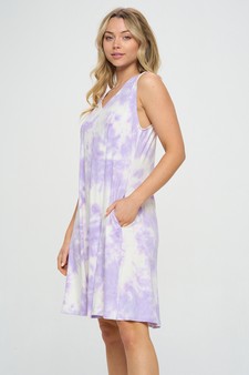 Women’s Fit and Flare V-Neck Tie Dye Dress style 2