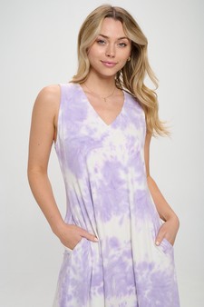 Women’s Fit and Flare V-Neck Tie Dye Dress style 4