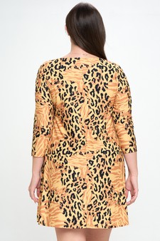 Women’s Golden Shades Mixed Animal Print Dress (XL only) style 3