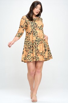 Women’s Golden Shades Mixed Animal Print Dress (XL only) style 4