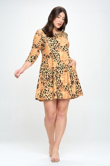 Women’s Golden Shades Mixed Animal Print Dress (XL only) style 5