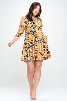 Women’s Golden Shades Mixed Animal Print Dress style 5