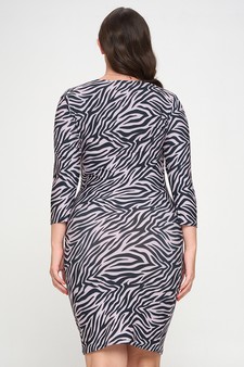 Women’s Wild At Heart Zebra Print Bodycon Dress (XL only) style 3