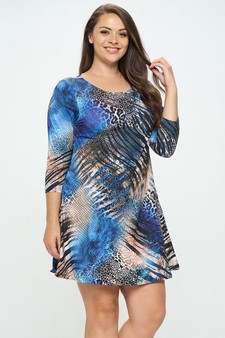 Womens Animal instinct Printed A-line Dress (XL only) style 2