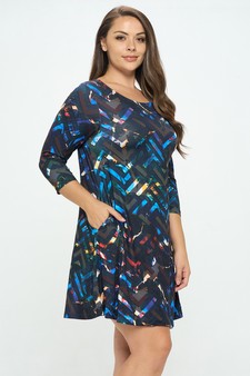 Women’s Floral Zig-Zag Printed Dress style 2