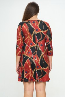 Women’s Tassel and Chains Print A-Line Dress style 3