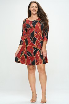 Women’s Tassel and Chains Print A-Line Dress style 5