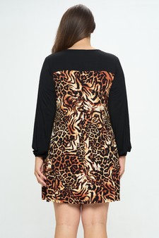 Women’s Striped Leopard Printed Dress style 3