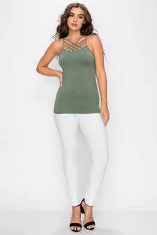 Womens Seamless Triple Criss-Cross Front Cami style 5