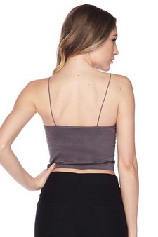 Lady's Seamless Skinny Strap Cropped Cami style 5