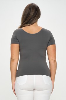 Women’s Seamless Reversible V-Neck Short Sleeve Top style 3