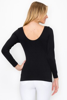 Women’s Seamless Reversible V-Neck Long Sleeve Top (New Version) style 3
