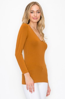 Women’s Seamless Reversible V-Neck Long Sleeve Top (New Version) style 2