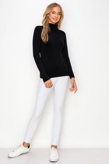 Women’s Bare Essential Seamless Mock Neck Long Sleeve Top style 4