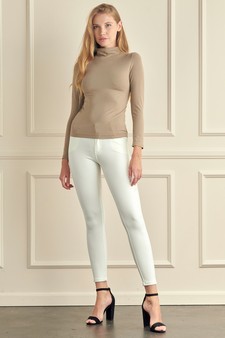 Women’s Bare Essential Seamless Mock Neck Long Sleeve Top style 4