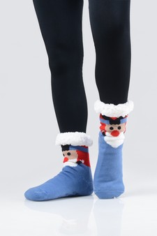 Women's Non-slip Faux Sherpa Christmas Slipper Socks style 10