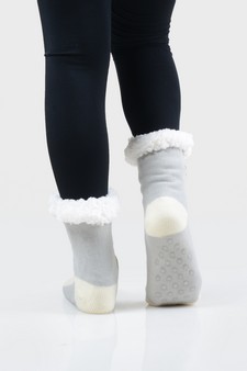 Women's Non-slip Faux Sherpa Christmas Slipper Socks style 14