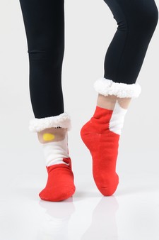 Women's Non-slip Faux Sherpa Christmas Slipper Socks style 18