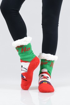 Women's Non-slip Faux Sherpa Christmas Slipper Socks style 2
