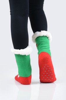 Women's Non-slip Faux Sherpa Christmas Slipper Socks style 3