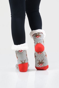 Women's Non-slip Faux Sherpa Christmas Slipper Socks style 6