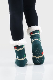 Women's Non-slip Faux Sherpa Christmas Slipper Socks style 8