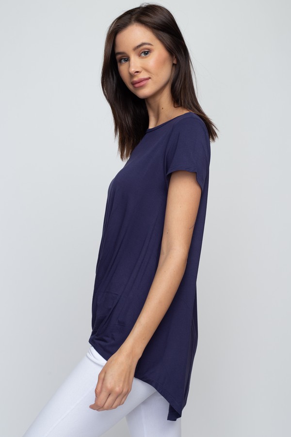 Women’s Short Sleeve Pleat Hem Top - Wholesale - Yelete.com