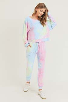Women’s Long Sleeve Top and Jogger Tie Dye Set style 2