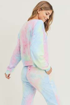Women’s Long Sleeve Top and Jogger Tie Dye Set style 5