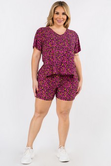 Women's Vivid Leopard Print Loungewear Set style 4