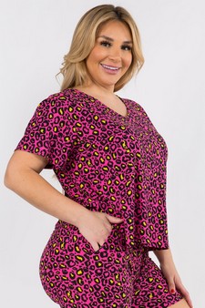 Women's Vivid Leopard Print Loungewear Top style 2