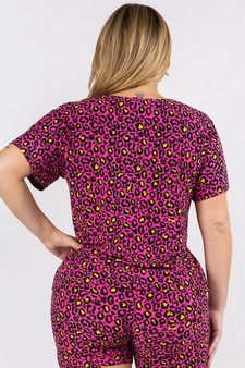 Women's Vivid Leopard Print Loungewear Top style 3